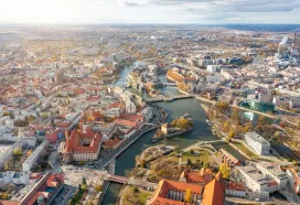 Wrocław Stadt aus Vogelperspektive